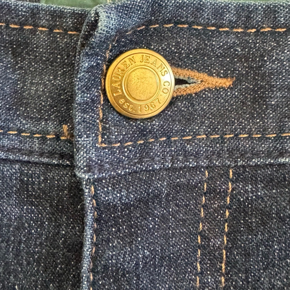 Lauren Jeans Co Ralph Lauren Jeans Dark Blue Straight Leg Denim Trousers Size 16 - Picture 6 of 10